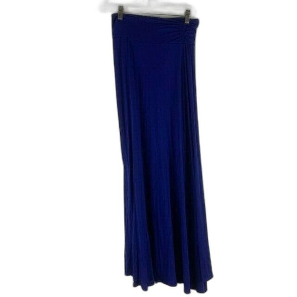 Bobeau Size Small Womans Skirt Blue Long Soft Side Slit